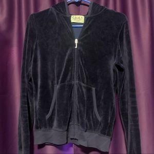 Dark Blue Juicy Couture Velour Tracksuit Jacket